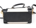 Celine Black And Soft White Leather Top Handle Bag, With Shoulder Strap