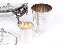 Silver Plate, Crystal And Cobalt Glass Serving Wares