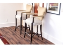 Pair Of Custom Upholstered Barstools