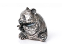 Buccellati Sterling Silver Miniature Cute Panda Eating Bamboo