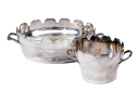 Two Fine Vintage Silverplate Monteith Bowls