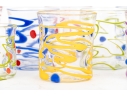 Collection Of Fourteen Peàn Doubulyu Wackie Dot Glass Tumblers