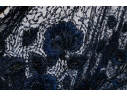 Carmen Marco Valvo Elegant Black And Blue Beaded Evening Dress, Size 6