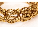 David Webb 18k Yellow Gold Stunning Vintage Diamond Set Rope Motif Bracelet, With Hidden Watch