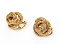 Tiffany & Co. 14k Yellow Gold Vintage Mesh Knot Clip On Style Earrings