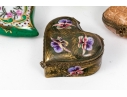 Collection Of Four Hand Painted Limoges Boxes