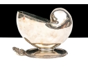 Antique English Victorian Silverplate Nautilus Spoon Warmer