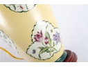 Decorative Porcelain Table Lamp With Floral Motif