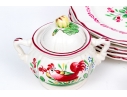 Thirty-One Piece French St. Clement Hand-Painted Ceramic Dining Service