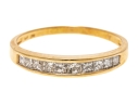 14k Yellow Gold Princess Cut Diamond Band Ring, App. 0.30 TCW, Size 9