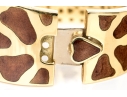 Roberto Coin 18k Yellow Gold Magnificent Ultra Wide Giraffe Patterned Bangle Bracelet