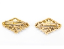 Michael Bondanza Platinum, 18k And Diamond Pair Of Opposing Deco Style Brooches, App. 1.20 TCW