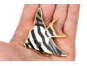 Tiffany & Co. 18k Yellow Gold Angela Cummings Stunning Inlaid Angel Fish Brooch, With Box