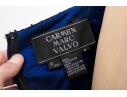 Carmen Marco Valvo Elegant Black And Blue Beaded Evening Dress, Size 6