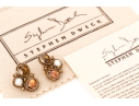 Stephen Dweck Fabulous Citrine, Quartz And Cultured Freshwater Pearl Costume Jewelry Earrings