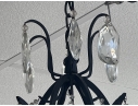 Elaborate Wrought Iron And Handcut Crystal 6 Lite Chandelier