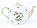 Herend Hungary Hand-Painted Porcelain Teapot, Rothschild Bird (RO) Pattern