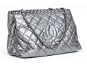 Chanel Silver Metallic Leather 