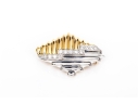 Michael Bondanza Platinum, 18k And Diamond Pair Of Opposing Deco Style Brooches, App. 1.20 TCW