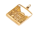 10k Yellow Gold Vintage Cable Car And Golden Gate Bridge Charm