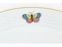 Herend Hungary Hand-Painted Porcelain Chop Plate Or Serving Platter, Rothschild Bird (RO) Pattern