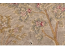 Antique Needlepoint Upholstered Fire Screen With Satinwood Stand