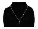 14k White Gold Graduated Stacked Diamond Pendant, App. 0.41 TCW, With Chain