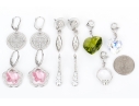 Swarovski Collection Of Crystal Set Pendant Earrings And Crystal Charms With Lobster Claw Clasps