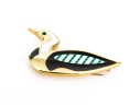 Tiffany & Co. 18k Yellow Gold Angela Cummings Lovely Inlaid Duck Brooch, With Box