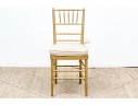 Set Of Twelve Faux Bamboo Gilt Finished Side Chairs, With Cushions