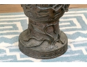 Pair Of Bronze Twin Handled Vases With Topiaries