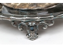 English Silver Plated Inkwell With Two Crystal Inkwells