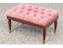 Quality Custom Upholstered Mahogany Ottoman