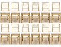 Set Of Twelve Faux Bamboo Gilt Finished Side Chairs, With Cushions