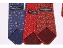 Three Beautiful Salvatore Ferragmo Mens Silk Neck Ties, Made In Italy