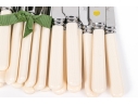 Set Of 29 English Sheffield Dinner Knives With Celluloid Handles
