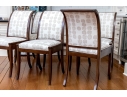 Set Of Six Custom Upholstered Regency Style Klismos Side Chairs