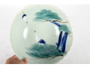 Japanese Porcelain Bowl With Cranes And Pine Design