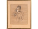 Lenni Royer Signed Mixed Media On Brown Paper, Portrait Of A Woman