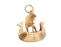 14K Unique Viking Ship Pendant