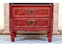 Antique Neoclassical Style Vibrant Red Bachelor's Chest