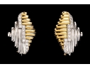 Michael Bondanza Platinum, 18k And Diamond Pair Of Opposing Deco Style Brooches, App. 1.20 TCW