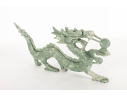 Chinese Carved Green Serpentine Hardstone Dragon