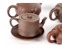Collection Of Five Traditional Chinese Yixing Zisha Clay Teapots