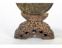 Large Chinese Bronze “Cash Coin” Replica With Wood Stand