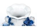 Pair Of Decorative Chinese Export Style Blue And White Porcelain Vases 