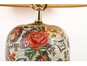 Colorful Floral Porcelain Table Lamp With Shade