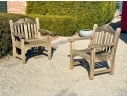 Pair Of Smith & Hawken Teak Armchairs