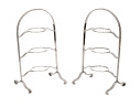 Set Of Two Silver Plated Tiered Serving Stands