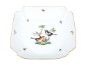Herend Hungary Hand-Painted Porcelain Square Serving Dish, Rothschild Bird (RO) Pattern
